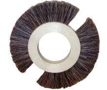 Circular brush, in isotactic polypropylene, covered by horsehair