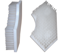 Spazzola in polietilene rivestita in nylon bianco
