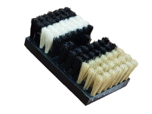 Pvc brush, covered with natural and synthetic filaments