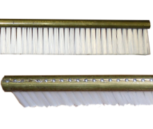 Brass brush, covered by nylon, manually stitched