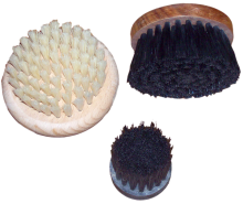 Cepillo de madera circular frontal recubierto con cerdas