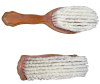 Wooden brushes covered by bristle, head and clothes